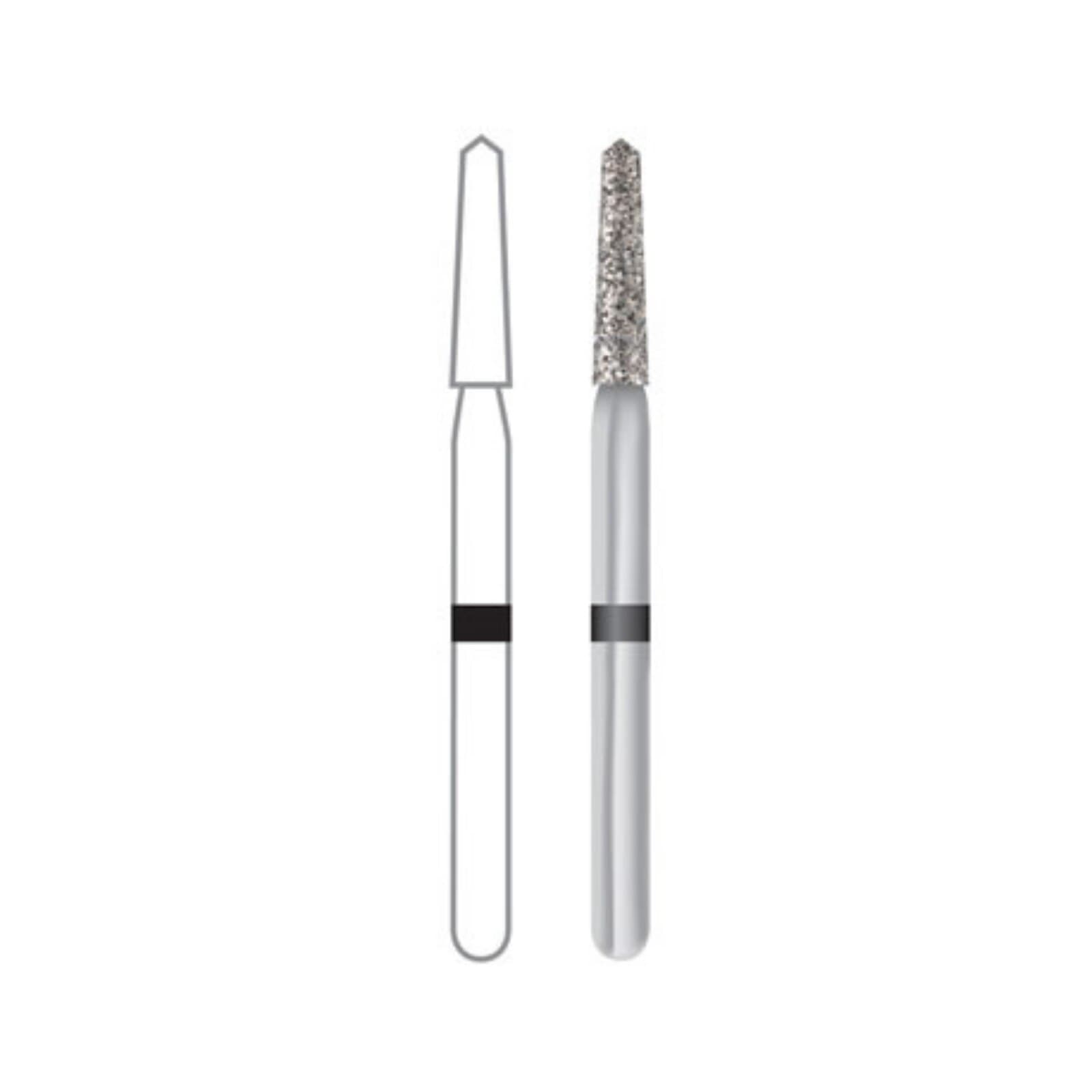 Midwest Multi-Use Diamond Bur FG 878K-016UC, Ultra Coarse, Taper Modified Bevel, 1.6mm Diameter, 8.0mm Length, Friction Grip, Pack of 5 thumbnail 2