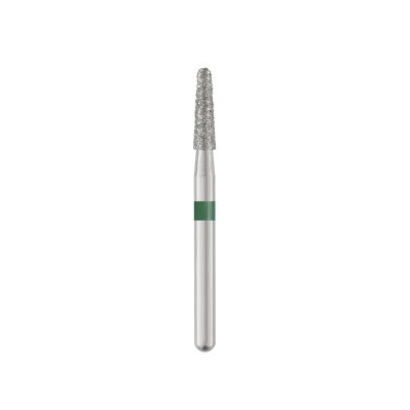 Piranha Diamond Single-Use Burs, FG, Round End Taper, #855-018C, 1.8 mm, Coarse, Green, 25/Pk thumbnail 3
