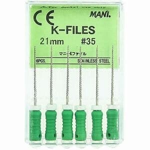 Mani K-File, Stainless Steel, 21 mm, ISO #35, Green, 6/Pk, MK2135 thumbnail 6