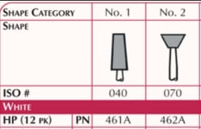 Shofu Lab Series Dura-White Aluminum Oxide Mounted Stone, #2 (ISO 070), HP Shank, White, 12/Pkg thumbnail 6