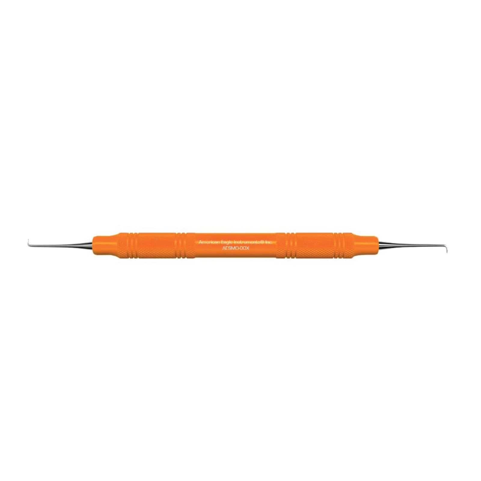 American Eagle Instruments Morse 0-00 Double-Ended Scaler, 3/8" Orange Resin Handle, Talon Tough Stainless Steel, AESM0-00X - Scaler MorSE 0-00 3/8 Orange - Image 1