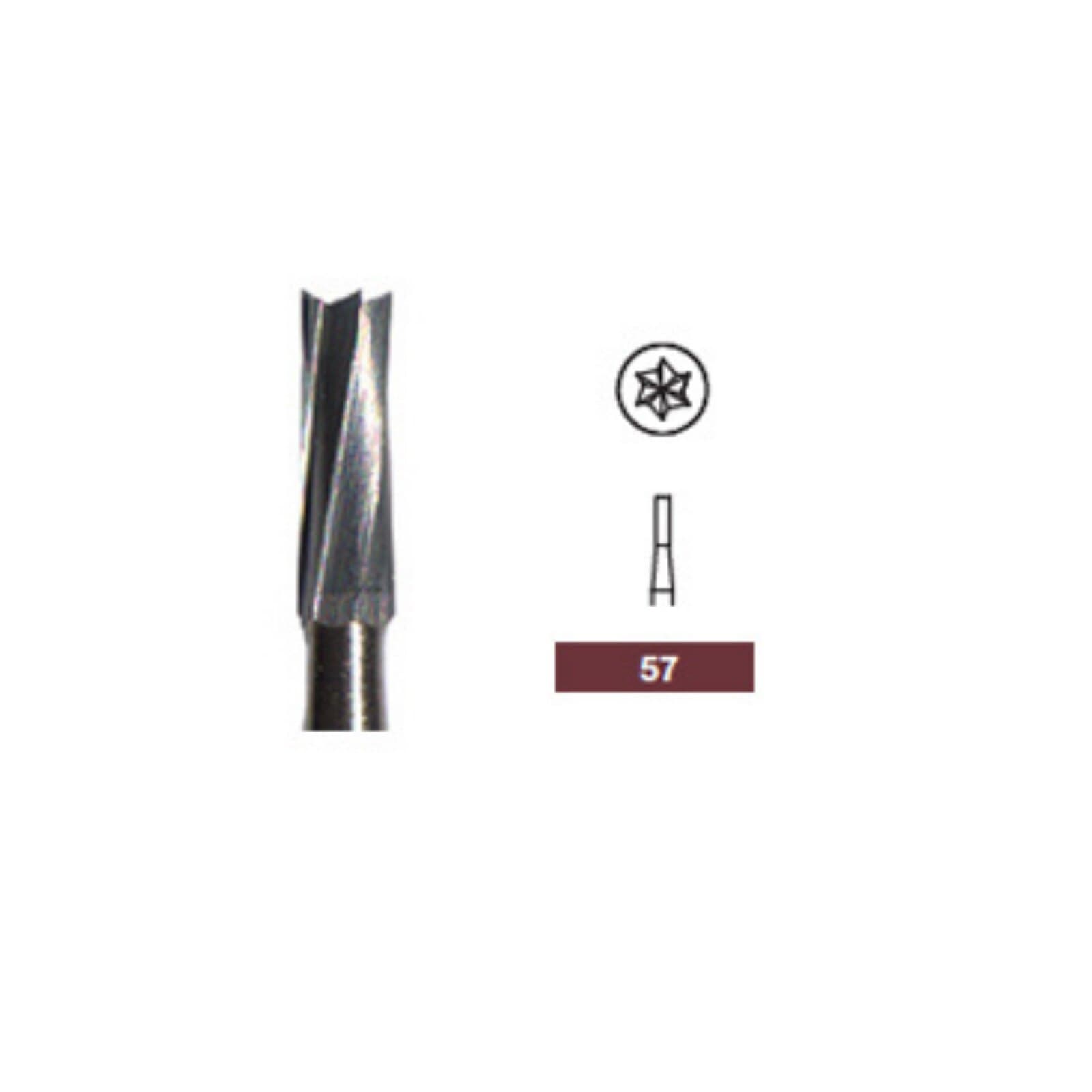 Midwest Operative Carbide Bur FG #57 Straight Fissure, Flat End, 1.0 mm Diameter, 3.7 mm Length, 10/Pk, 389217 thumbnail 2