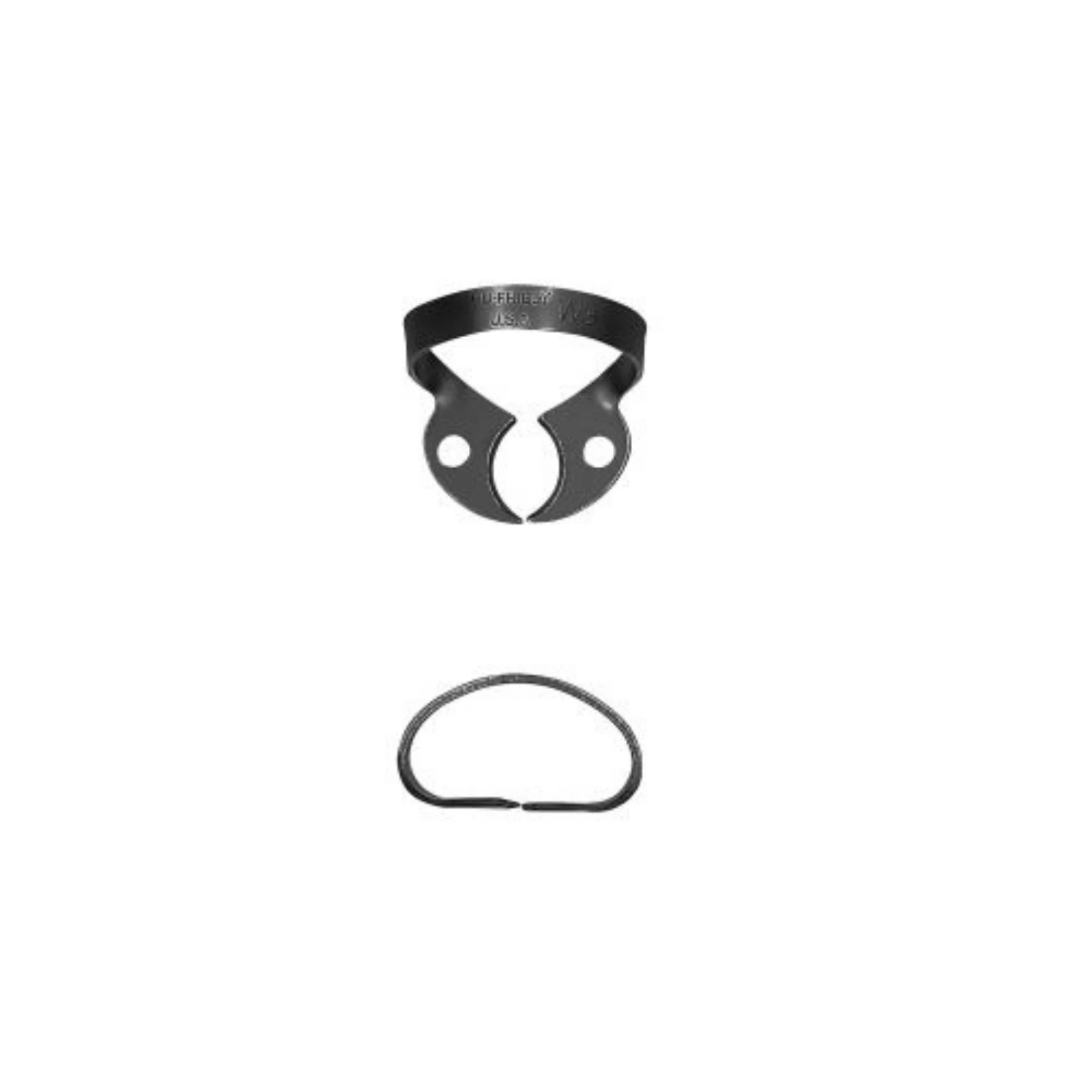 Hu-Friedy Black Line Rubber Dam Clamp #W3, Wingless, Small Lower Molars, Satin Steel, 1 Each thumbnail 2