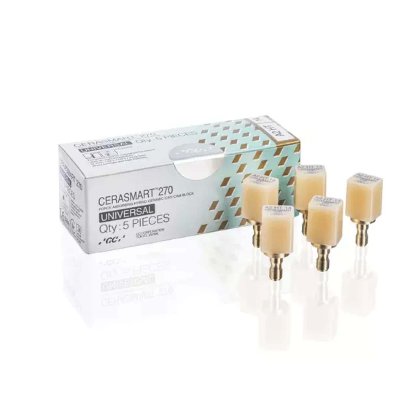 CERASMART 270 LT Universal Milling Blocks, Size 14, Shade Bleach, 5/Pk thumbnail 2