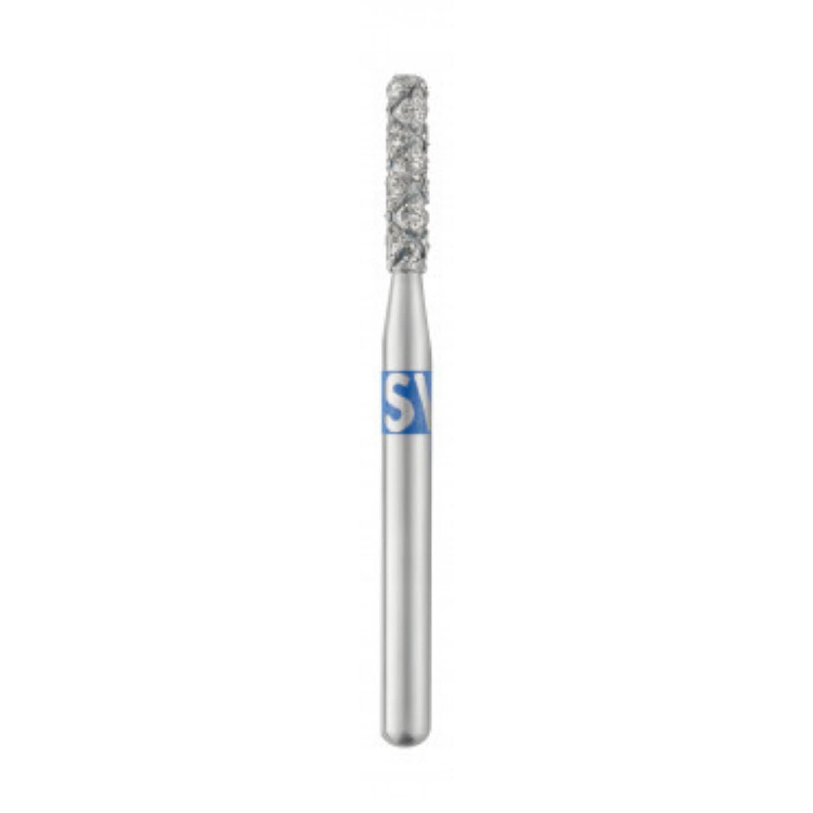Piranha® 2X Single Patient Use Turbo Double Action Diamond Bur, FG, Medium Grit, Blue Ring, Cylinder Round End, #880-014, 1.4 mm Head Diameter, 6.0 mm Head Length, 5/Pkg thumbnail 2