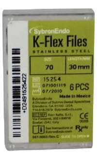 Kerr K-Flex Endodontic Files, #70 (Green), 30 mm, Stainless Steel, 6/Pack, 15254 thumbnail 4