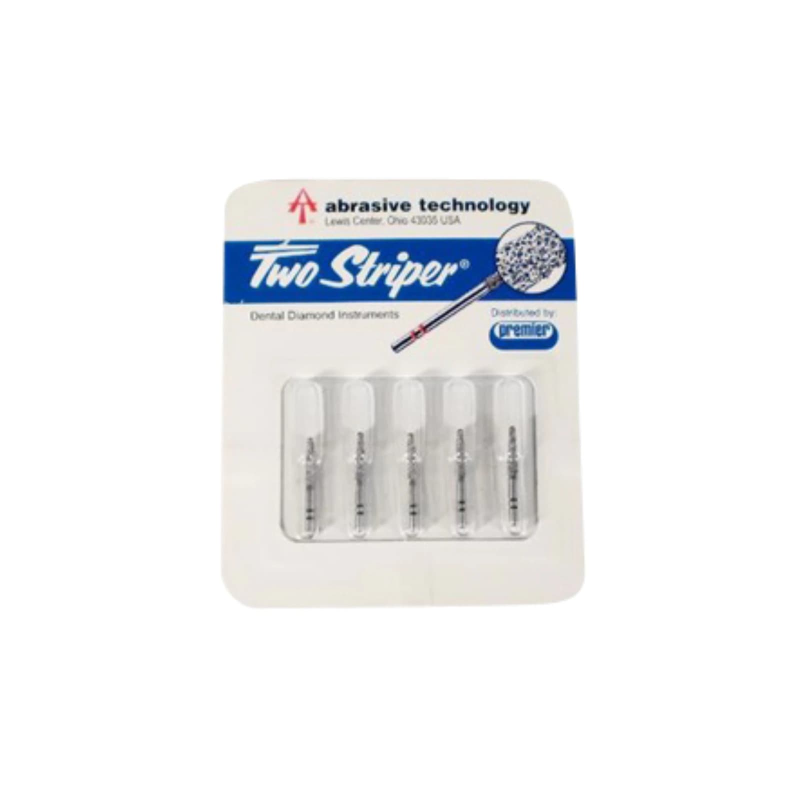 Two Striper TS2000 Diamond Bur, Friction Grip, Coarse, Flame, #2011.8, 1.8mm Diameter, 8mm Length, 5/Pkg thumbnail 2