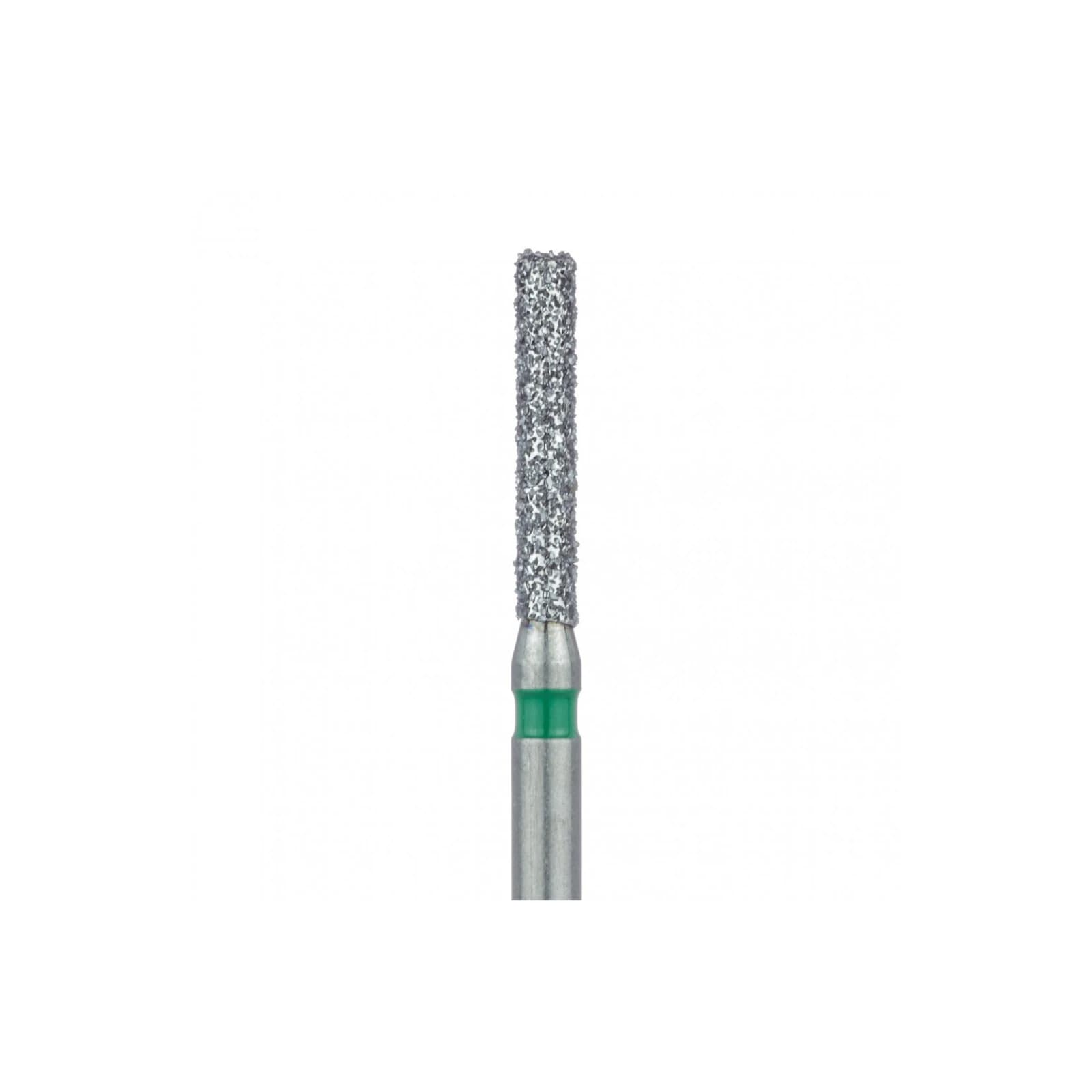 Meisinger 837LG-014-FG Diamond Bur, Coarse (Green), Long Flat End Cylinder, 1.4 mm Head Diameter, 8.0 mm Head Length, Friction Grip, 5/Pack thumbnail 3