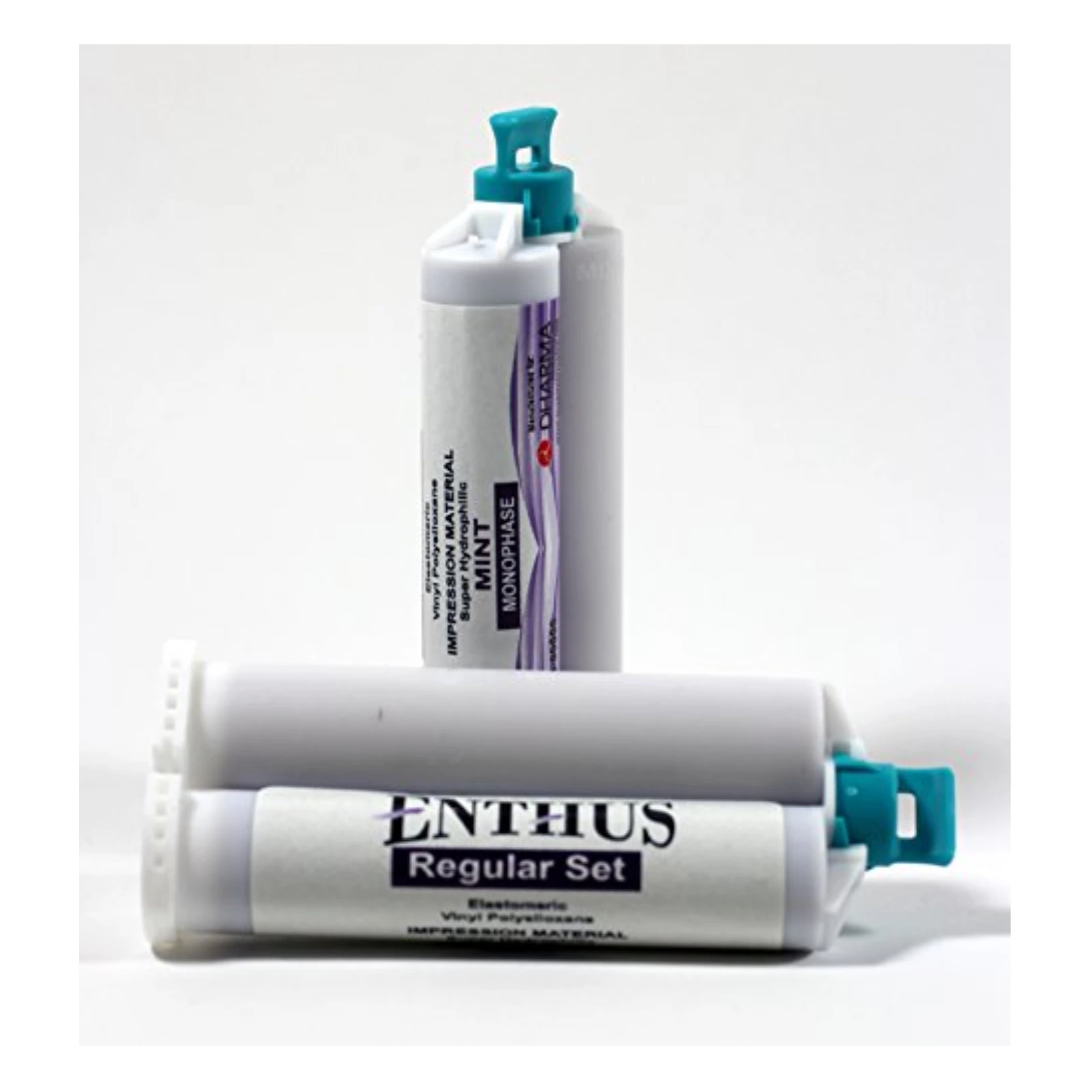 Enthus Monophase Regular Set VPS Impression Material, 4 x 50 mL Cartridges, Mint Flavor, Purple - Enthus Monophase Regular Set 4x50ml cartridges vinyl polysiloxane impression - Image 1