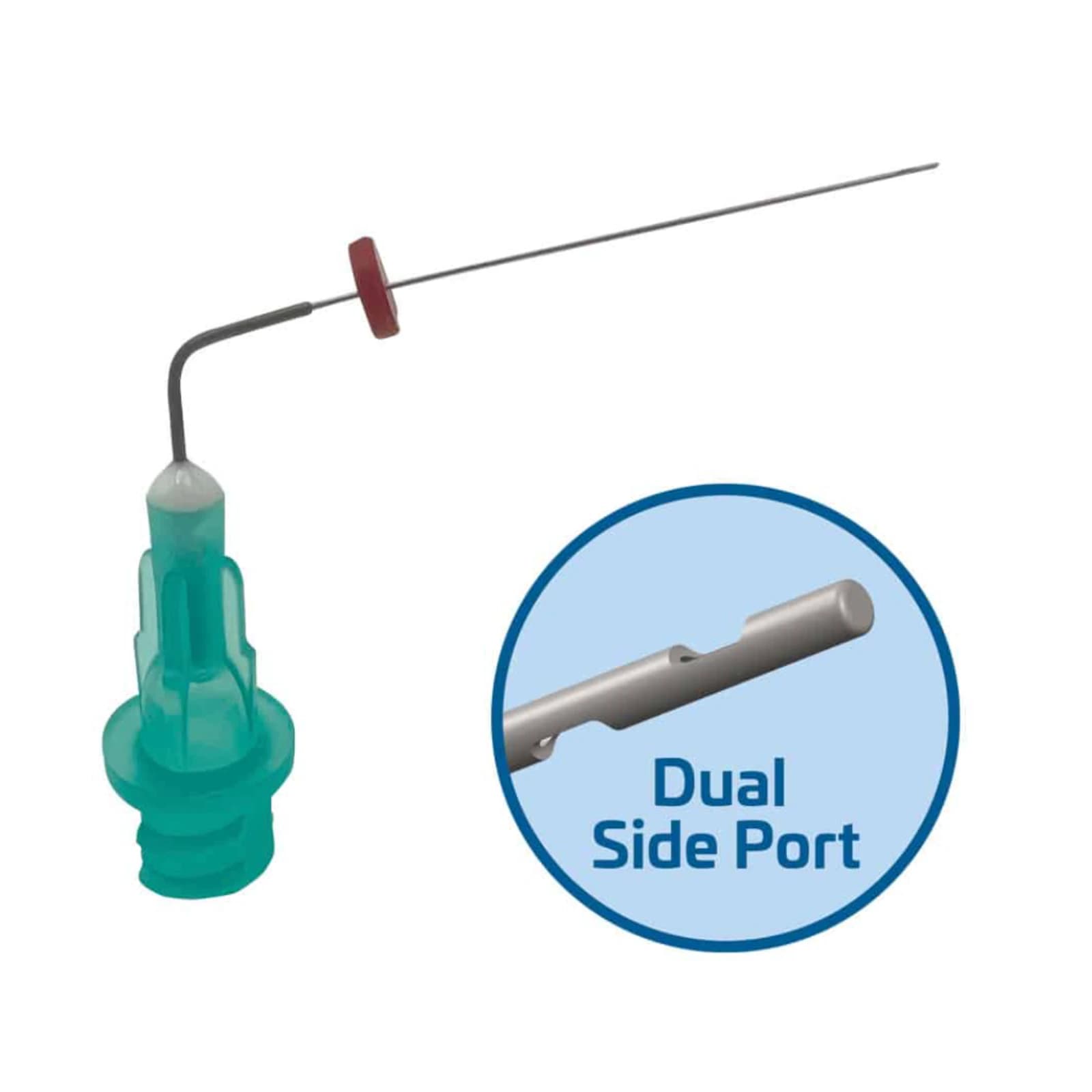 Voyager Pre-Bent Dual Side Port Irrigating Tips, 31 Gauge, 27mm, Green, 50/Pk, #315831 thumbnail 2