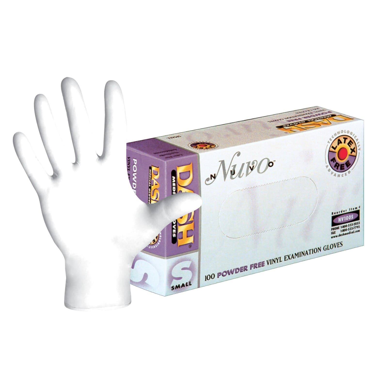 Nuvo™ Powder Free Vinyl Exam Gloves, Extra Large, White, Ambidextrous, Non-Sterile, 100/Box, NV100XL thumbnail 9
