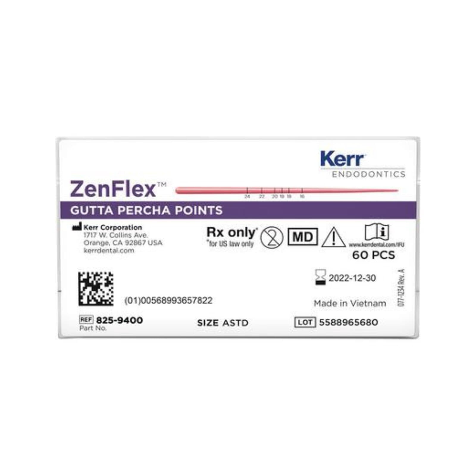 ZenFlex Gutta Percha Points, .06 Taper, Size #45 (0.45 Tip), White, ISO Color-Coded, 50/Pack, 825-9645 thumbnail 2