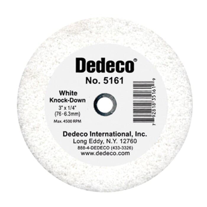 Dedeco White Knock-Down Lathe Wheel, 3" x 1/4", Plastic Center, 1/Pk, #5161 thumbnail 5