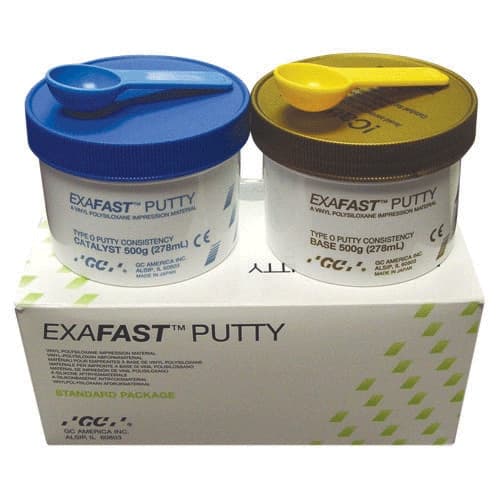 GC America Exafast NDS VPS Putty Impression Material, Fast Set, 5+5 Clinic Pack (5 x 500 g Base + 5 x 500 g Catalyst), 137305 - EXAFAST PUTTY - 5+5 Clinic Pack - Image 1