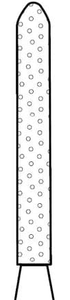 Two Striper® Diamond Bur FG #244.10, Coarse, Bevel-End Cylinder, 1.3 mm Major/0.5 mm Minor Diameter, 10.0 mm Length, 5/Pkg, 2015064 thumbnail 2