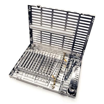 IMS® Signature Series® Large Cassettes, 16 Instrument Capacity with Accessory Area, 8" x 1.25" x 11", White, Stainless Steel, IM4162 - IMS® Signature Series® Large Cassettes – 16 Instrument Capacity, 8" x 1.25" x 11" - White - Image 1