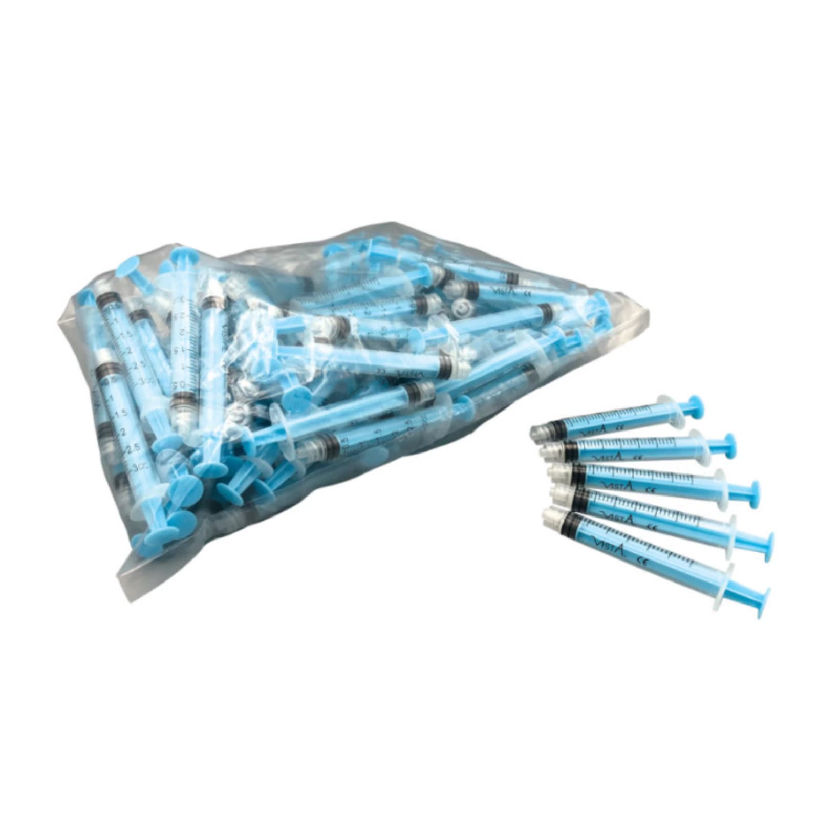 Vista Apex Colored Luer-Lock Syringe, 3cc, Blue, 80/Box, #317159 thumbnail 2