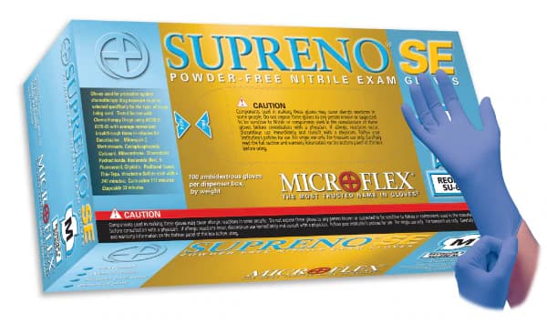 Microflex Supreno SE PF Nitrile Exam Gloves, Powder-Free, Non-Sterile, X-Small, Blue, 100/Box, SU-690-XS thumbnail 3