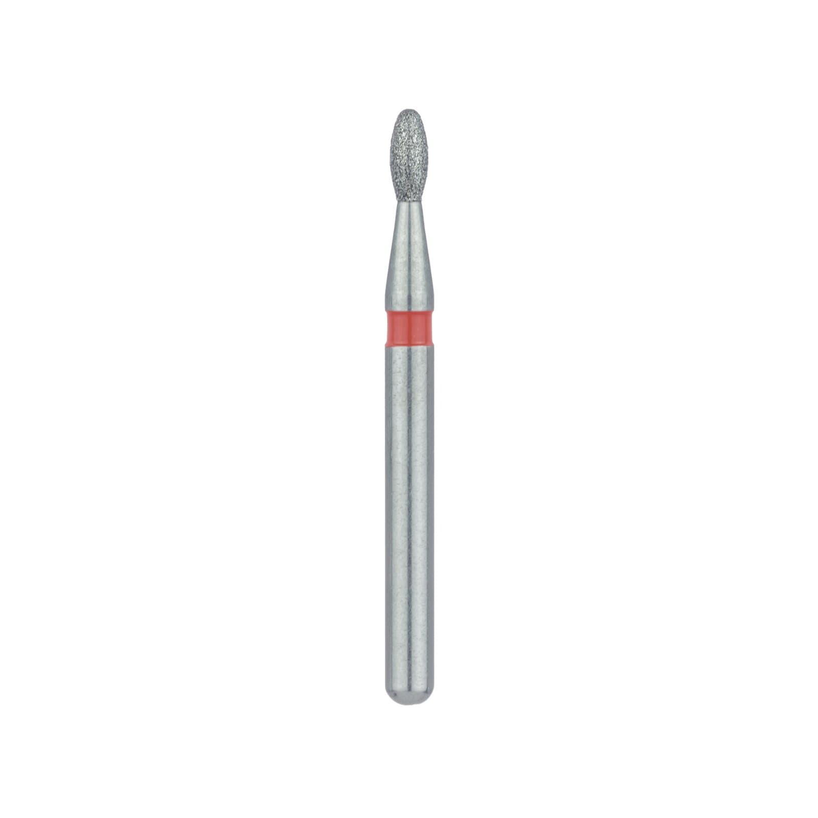 Meisinger 833F-014-FG Fine Diamond Bur, Egg/Football Shape, Friction Grip, 1.4 mm Head, 2.8 mm Working Length, Red Ring, 5/Pack thumbnail 3