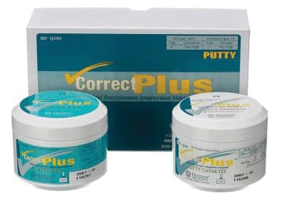 Correct Plus Putty Hydrophilic Vinyl Polysiloxane Impression Material, Base & Catalyst, 2 x 230 mL Jars, Unflavored, Q34H thumbnail 2
