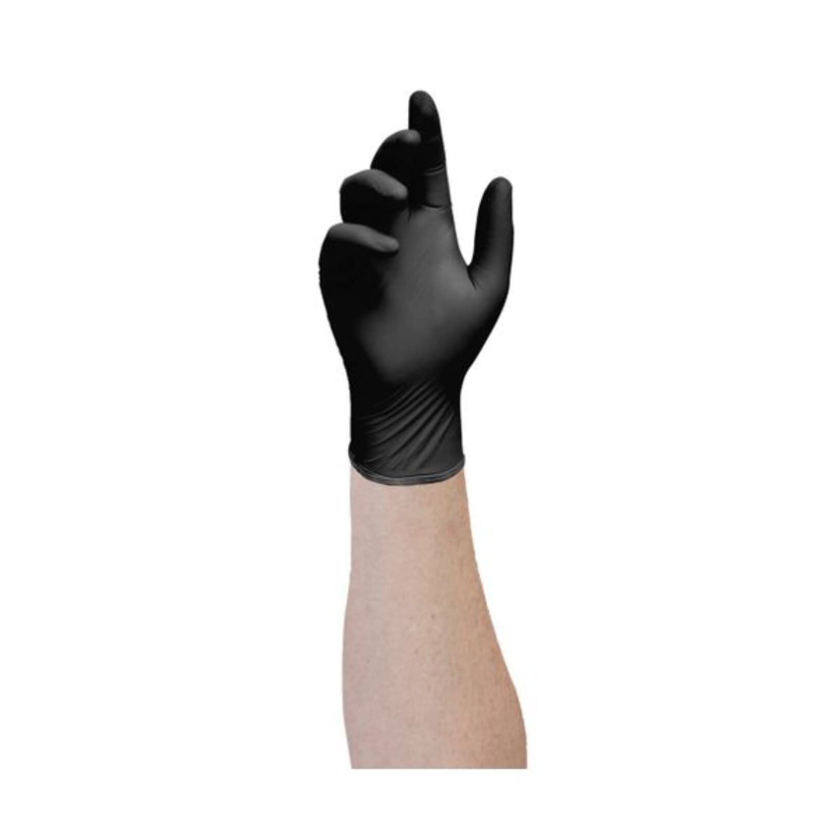 Halyard Black Nitrile Exam Gloves, Powder Free, Non-Sterile, Large, 100/Box thumbnail 2