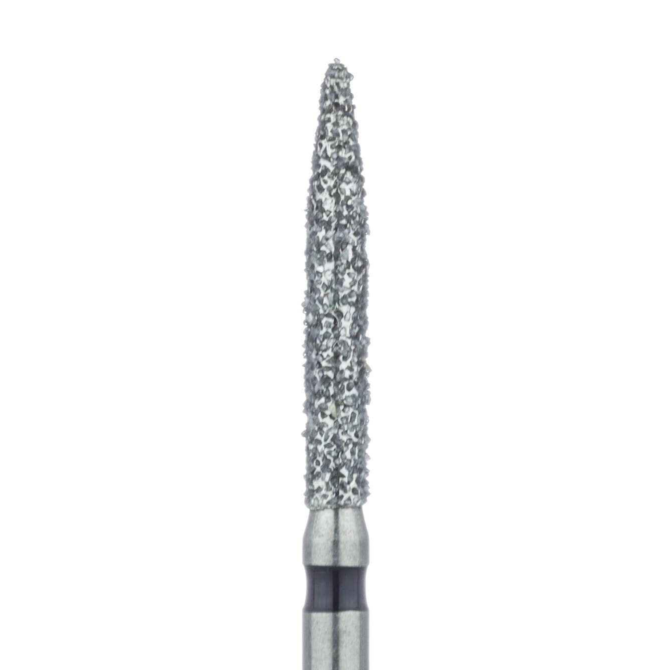 Meisinger 863H-016-FG Super Coarse Diamond Bur, Long Flame, Friction Grip, 1.6 mm Head Diameter, 10 mm Working Length, Black Ring, 5/Pack thumbnail 3