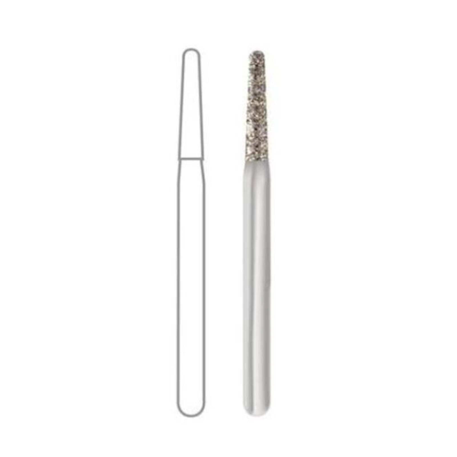 Midwest Multi-Use Diamond Bur FG #856/016 Ultra Coarse, Taper Round End, 1.6 mm Diameter, 8.0 mm Length, Friction Grip, 5/Pkg (2856-016UC) thumbnail 2