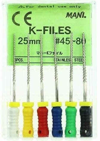 Mani K-File, Stainless Steel, 25 mm, ISO Size 70, Green, 6/Pk, MK2570 thumbnail 2
