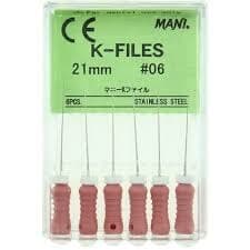 Mani K-File, Stainless Steel, 21 mm, ISO Size 06, Pink, 6/Pk, MK2106 thumbnail 6