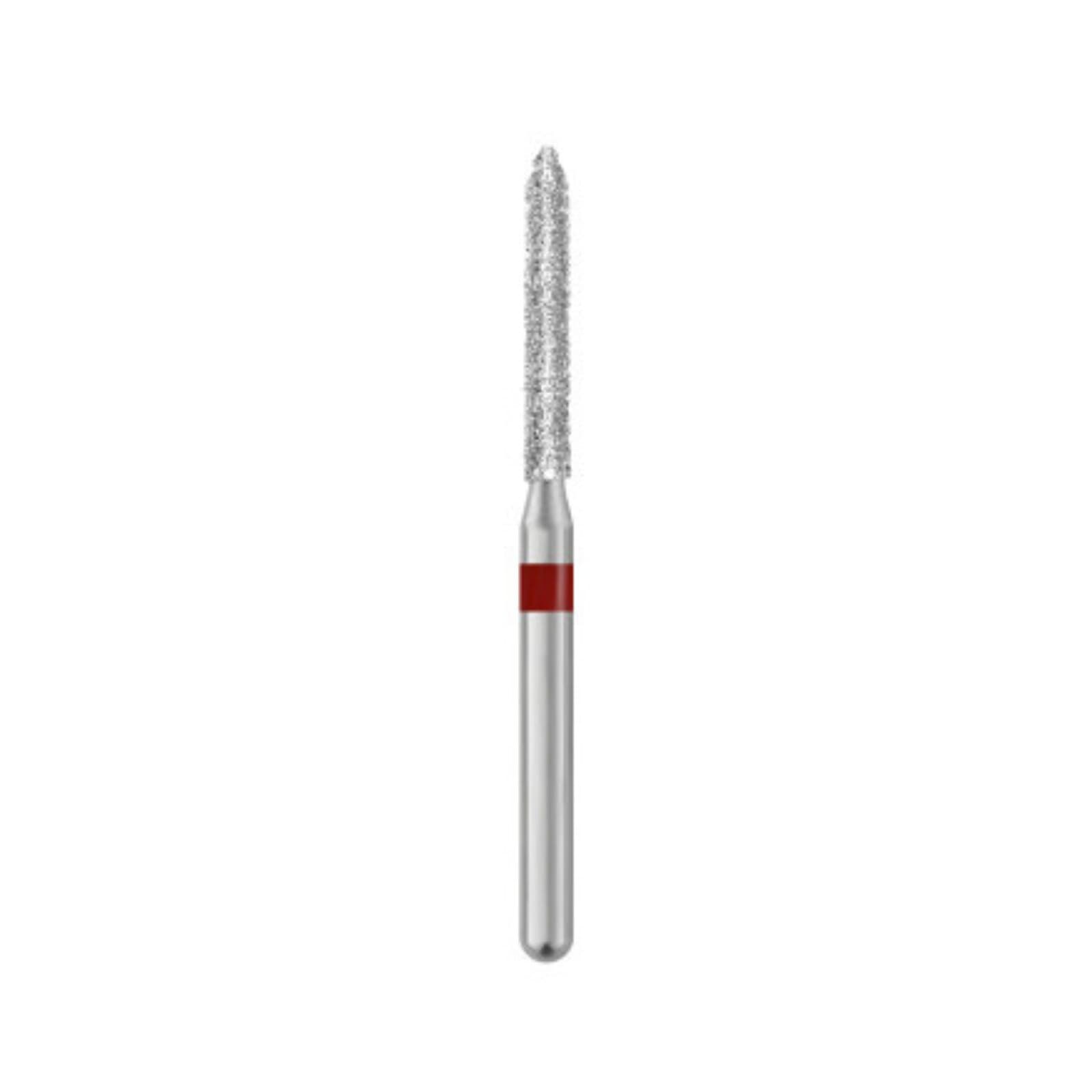 Piranha Diamond Single-Use Burs, FG, Beveled Cylinder, # 886-014, 1.4 mm, Fine, Red, 25/Pk, 886-014F thumbnail 3
