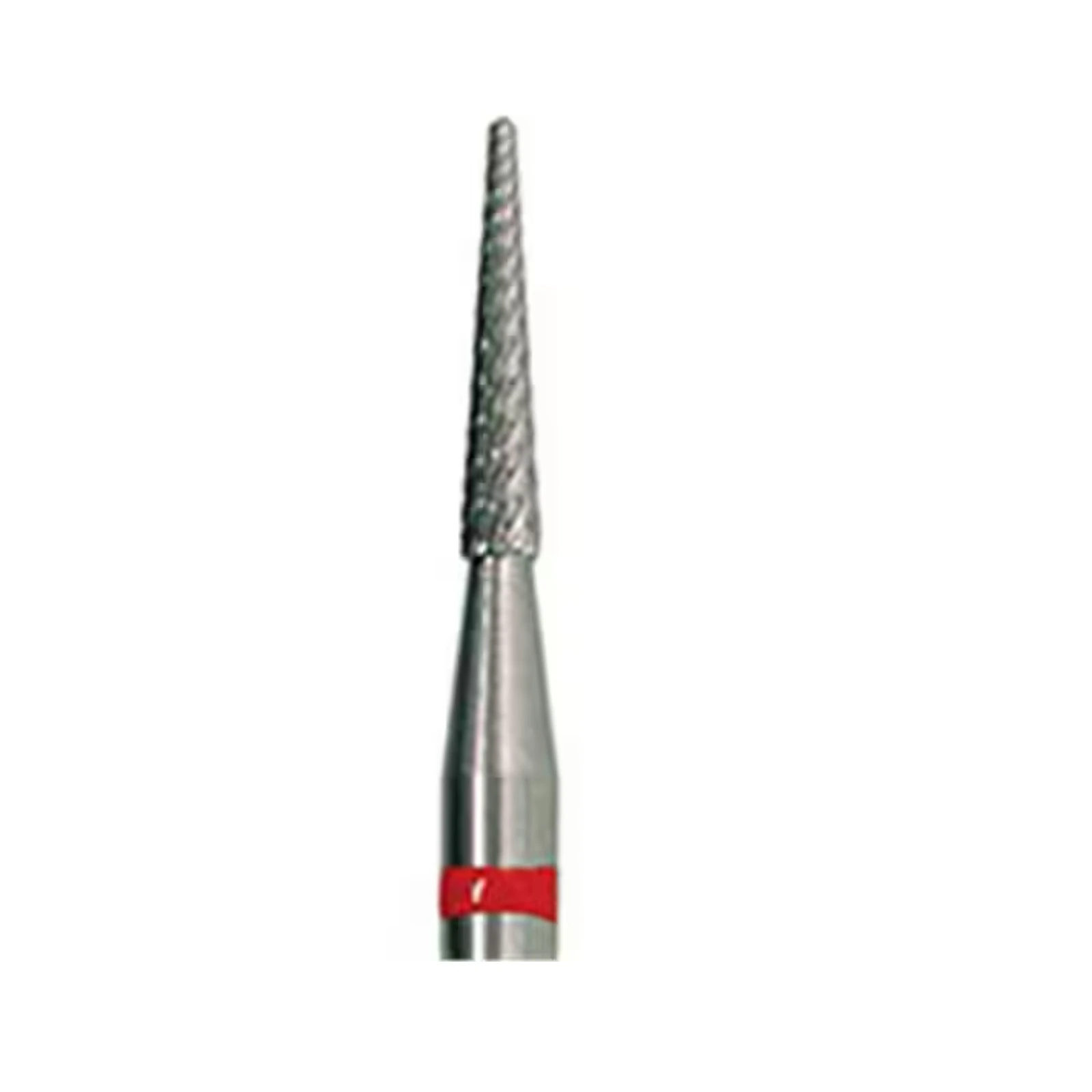 Meisinger Tungsten Carbide Cutter, HP, Round End, X-Cut Fine, Red Ring, Conical, HM 488FX-016, 1.6 mm Diameter, 8.0 mm Head Length, 1 Each thumbnail 2