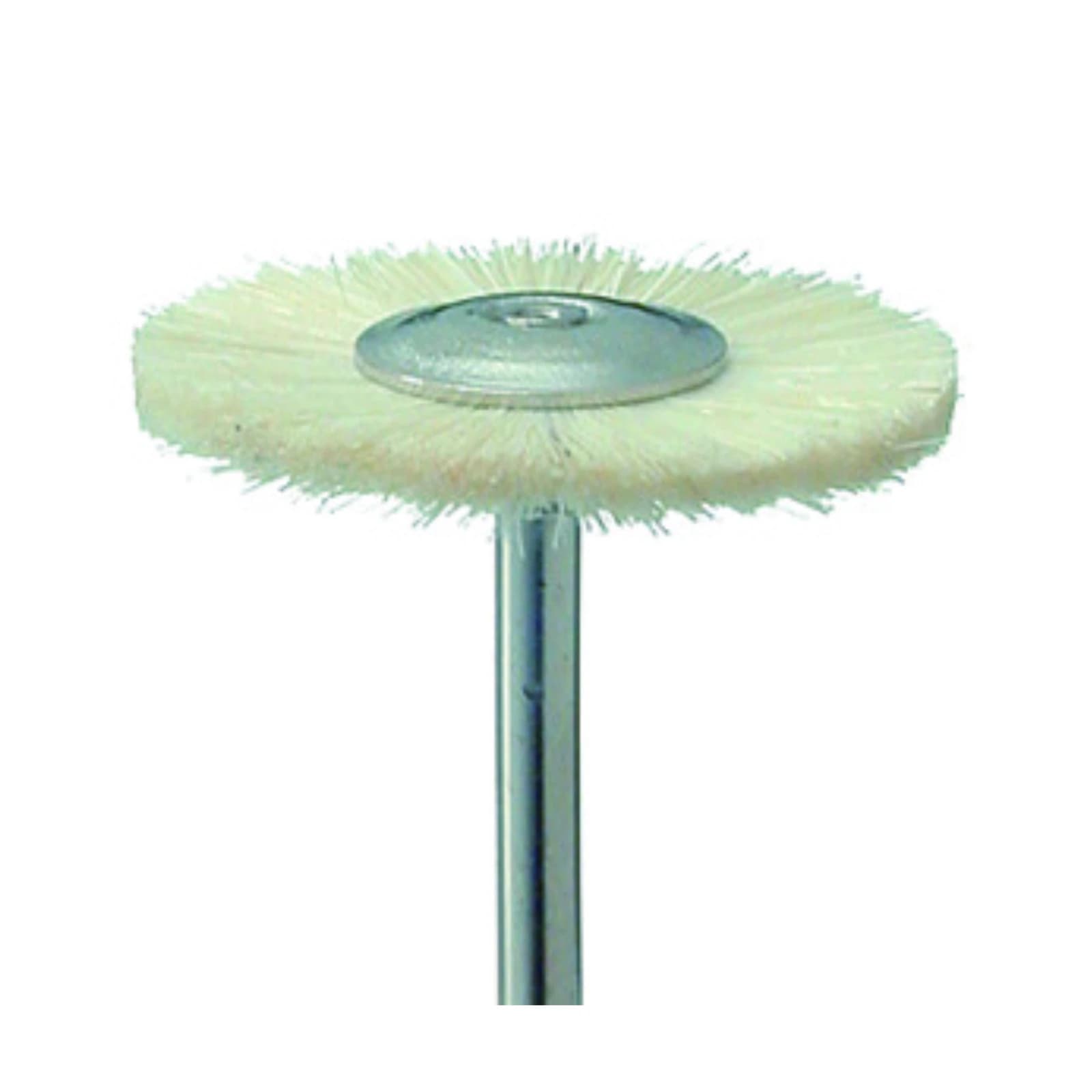 Meisinger HP #100.220 Goat Hair Wheel-Shaped Polishing Brush, White, 22mm, Extraoral, 5/Pk thumbnail 4
