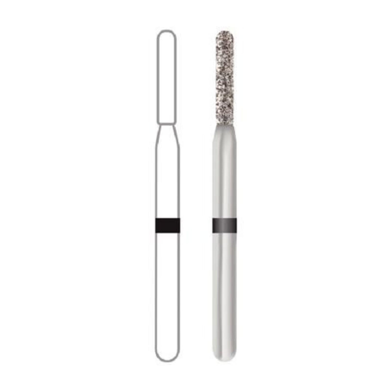 Midwest® Multi-Use Diamond Bur FG, Super Coarse, KS Cylinder Round End, #KS2, 1.4 mm Diameter, 8.2 mm Length, 5/Pkg, 471434 thumbnail 2