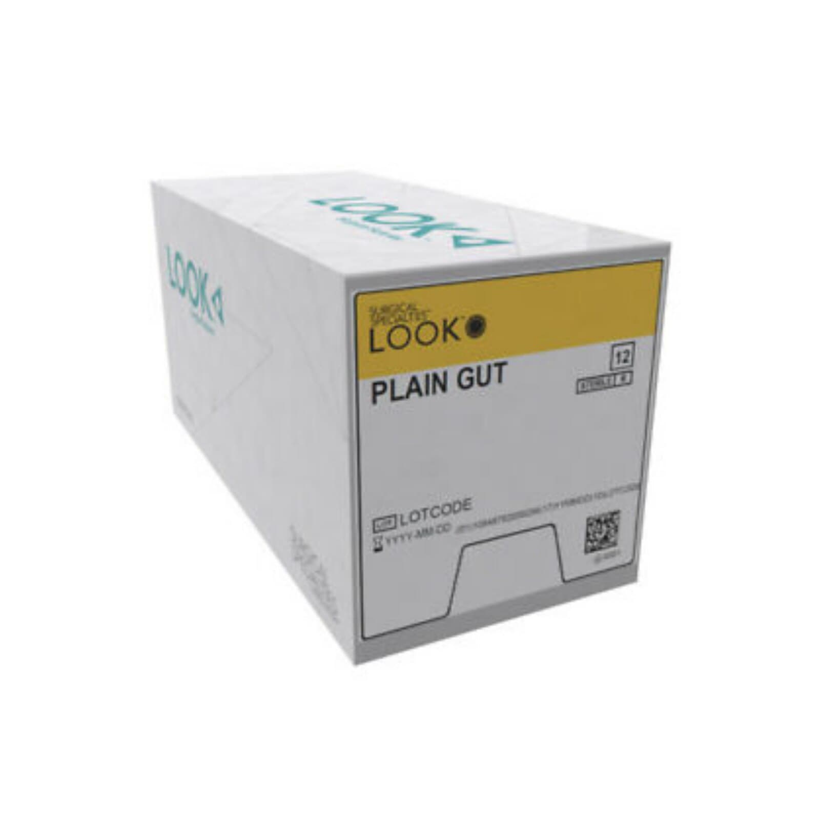 LOOK™ Sharpoint™ Plain Gut Suture, 2-0, 27" (70 cm), C-7 Reverse Cutting 3/8 Circle 24mm Needle, Beige, Box of 12, 555B thumbnail 3