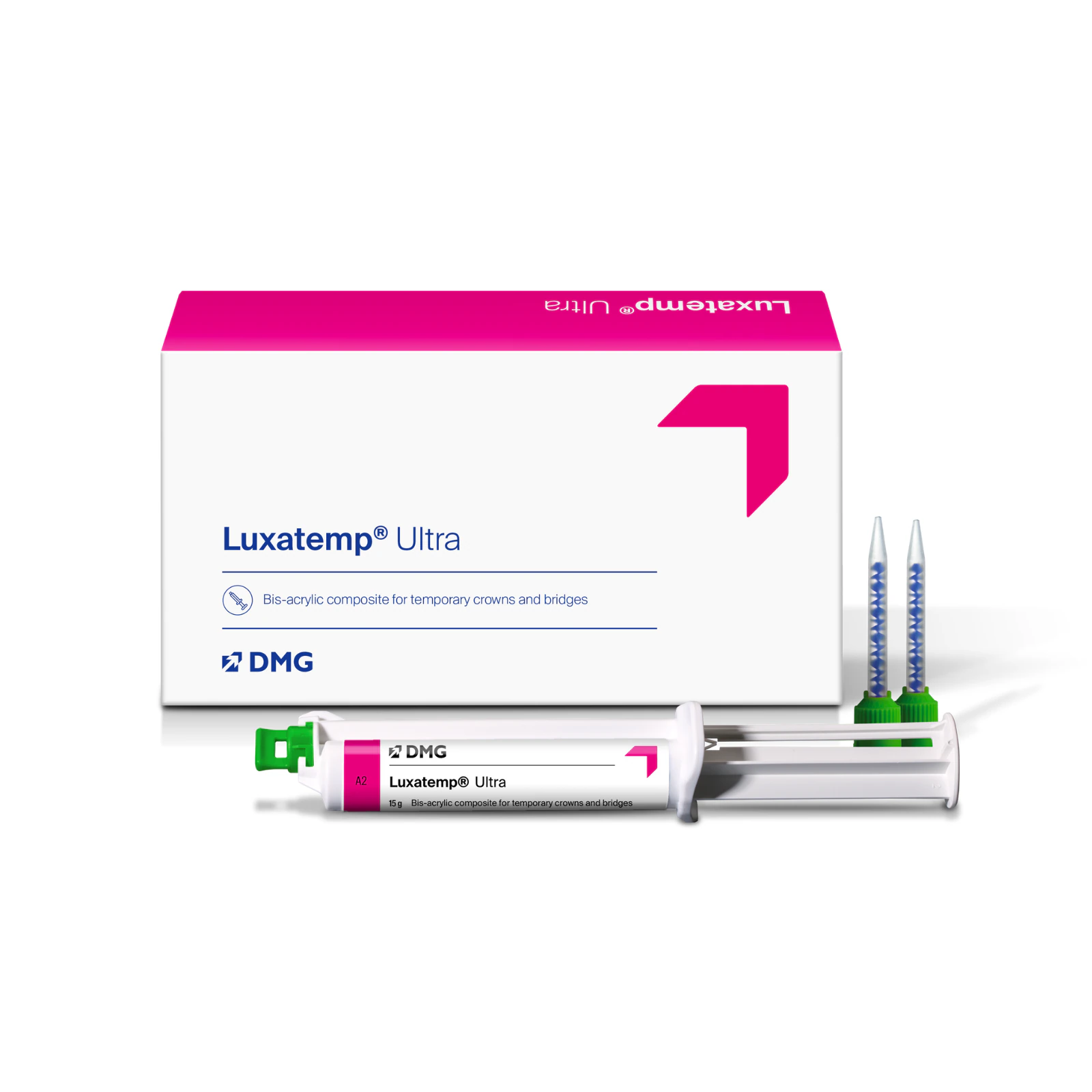 Luxatemp Ultra Smartmix Temporary Crown & Bridge Material, Shade A2, 15 g Syringe with 10 Automix Tips, Ref 110901 thumbnail 10