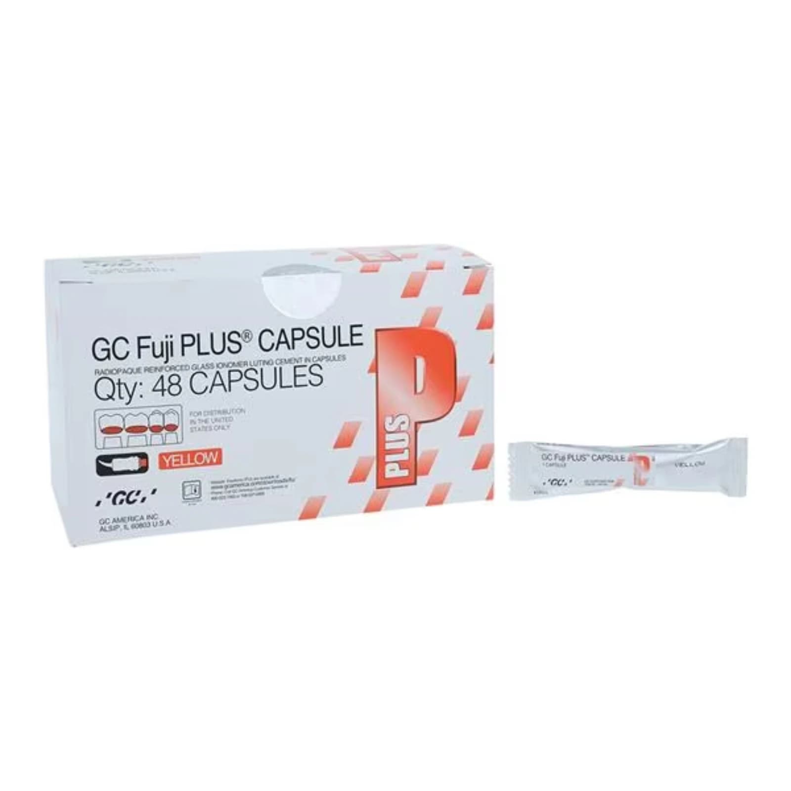 GC Fuji PLUS Resin-Reinforced Glass Ionomer Luting Cement Capsules, Yellow, 48/Box, 425030 thumbnail 7