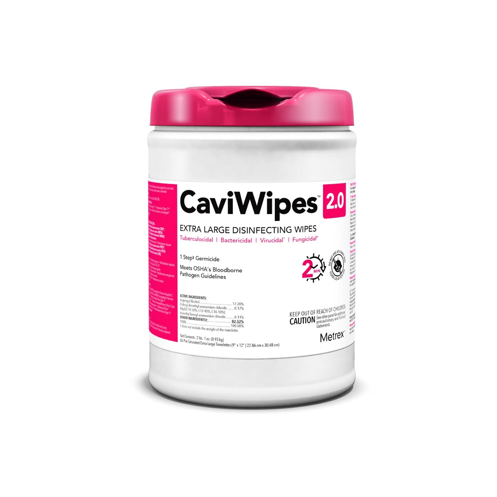 CaviWipes 2.0 XL Disinfectant Wipes, 9" x 12", 65/Canister, EPA 46781-17 thumbnail 4
