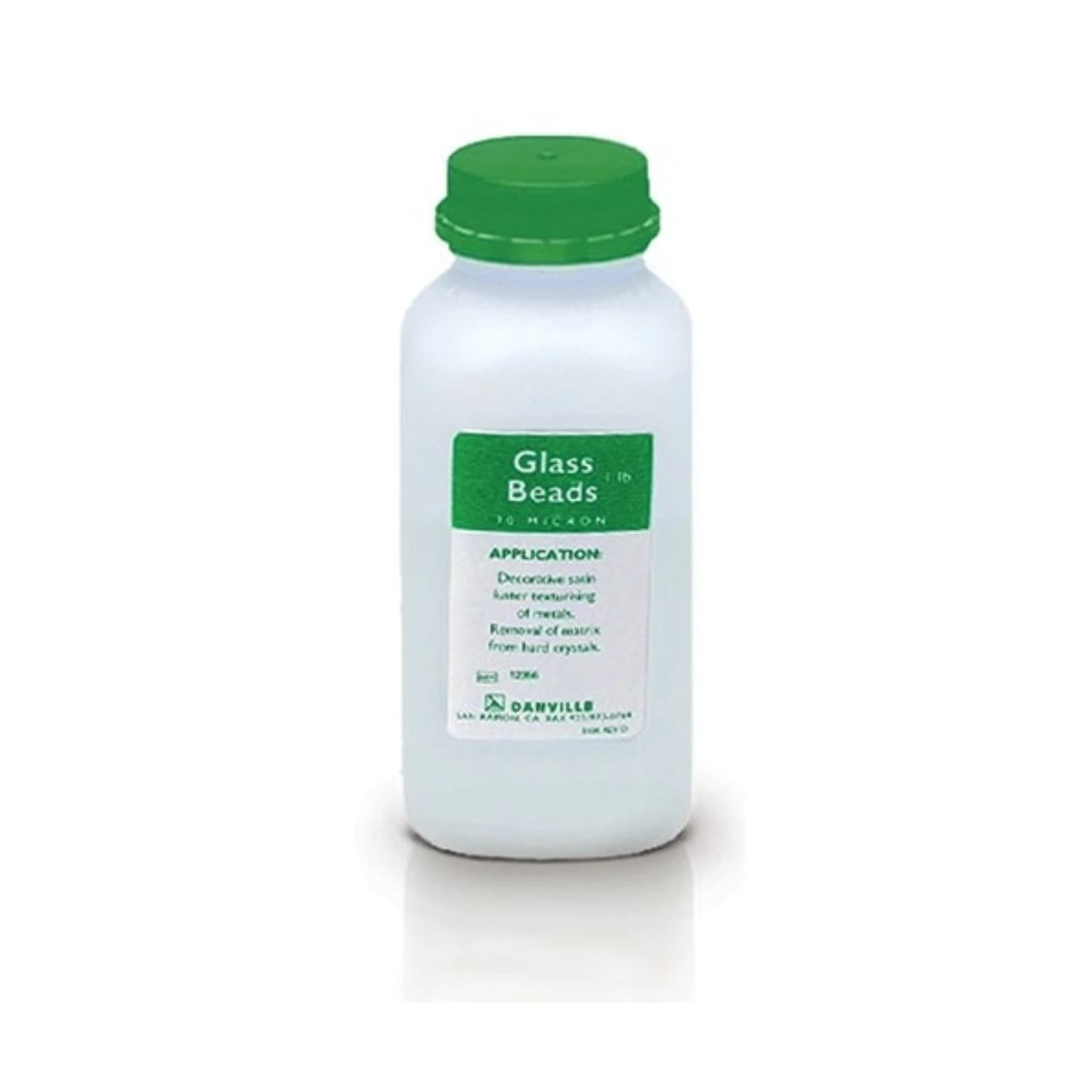 Danville Glass Beads, 90 Micron, 1 lb Bottle - Glass Beads 90 Micron 1/lb - Image 1