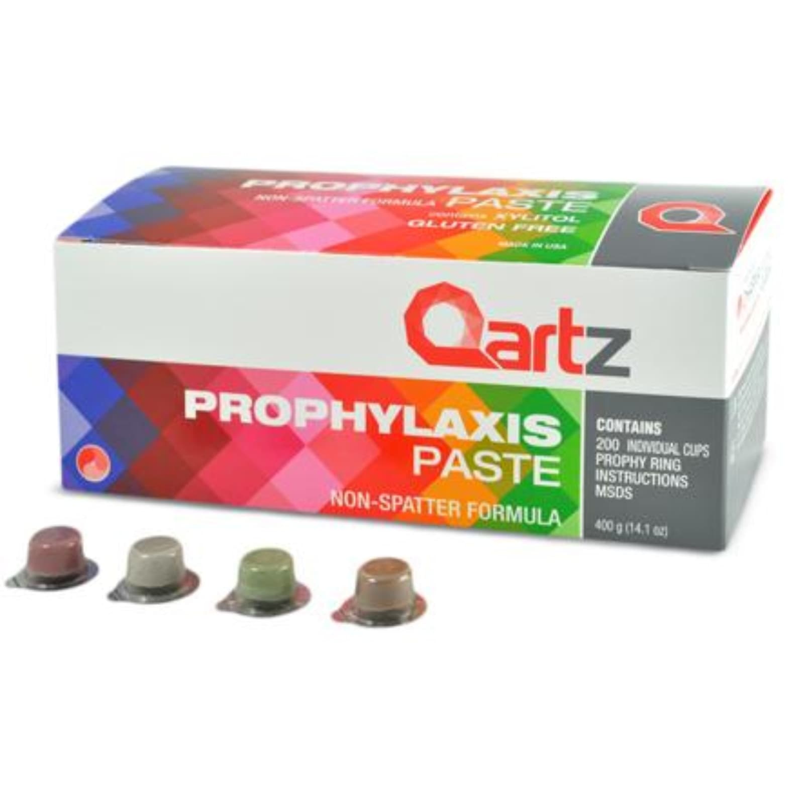 Qartz Prophy Paste Cups, Dye-Free, Medium Grit, Mint Parfait, 1.23% Fluoride, 200/Box, 58-00077 thumbnail 6