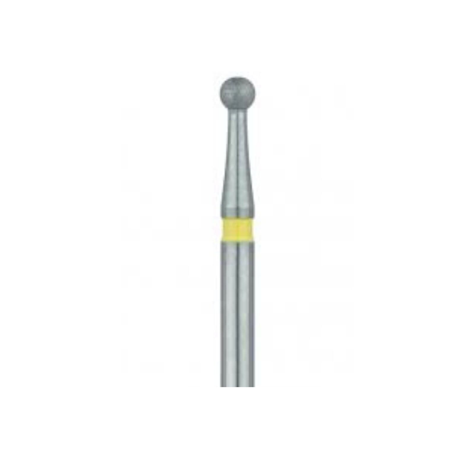 Meisinger 801C-021-FG Round Diamond Bur, Extra Fine (X-Fine), 2.1 mm, Friction Grip, 5/Pack thumbnail 3