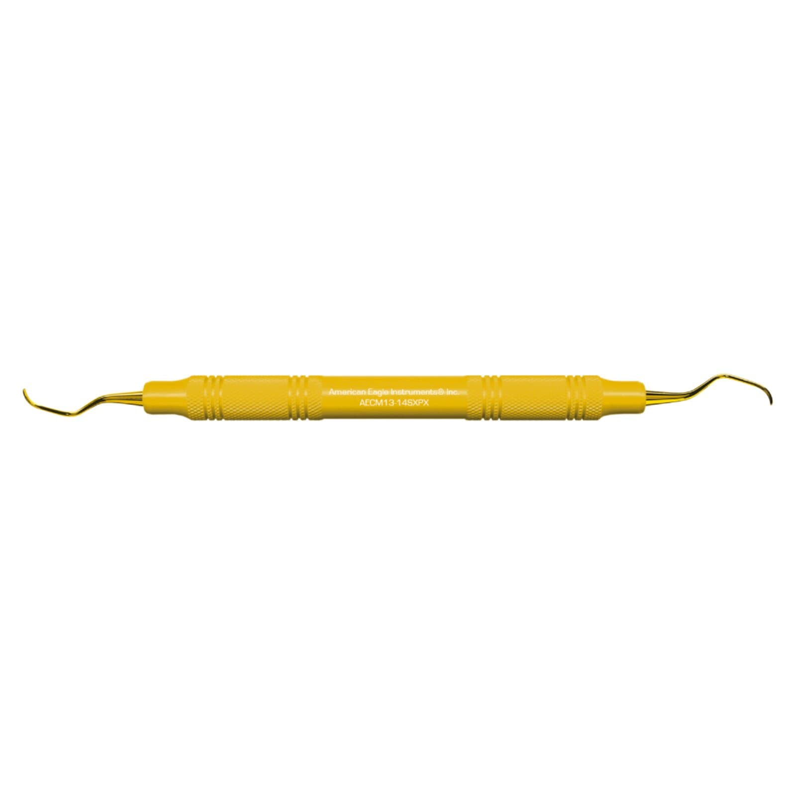American Eagle XP McCall 13/14S Curette, Double End, 3/8" EagleLite Resin Yellow Handle, AECM13-14SXPX thumbnail 3