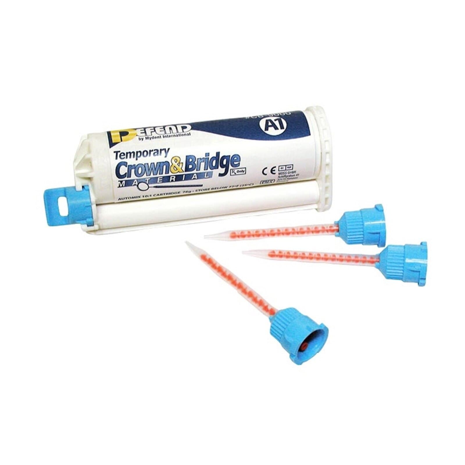 Defend Temporary Crown & Bridge Material, Bis-Acryl Composite, Shade B1, 76 g (50 mL) 10:1 Cartridge with 10 T-Mixer Tips, CB9003 thumbnail 2