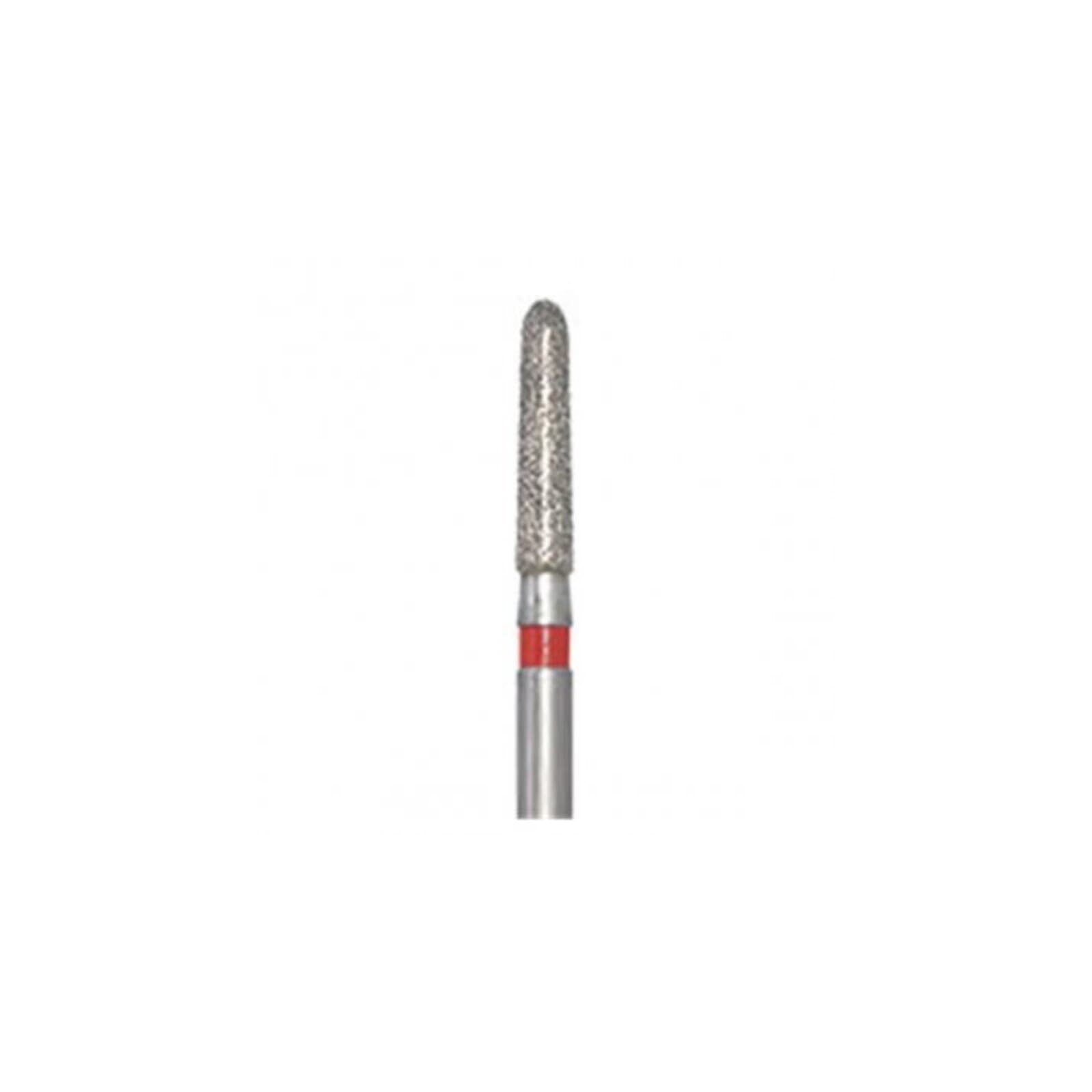 Meisinger 849F-016-FG Fine Diamond Bur, Round End Taper (Chamfer), Friction Grip, 1.6 mm Head Diameter, 6.0 mm Head Length, Red Ring, 5/Pack thumbnail 3