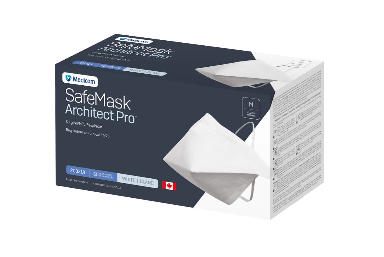 Medicom SafeMask Architect Pro N95 Surgical Respirator, Medium, White, 50/Box, 203314 thumbnail 13