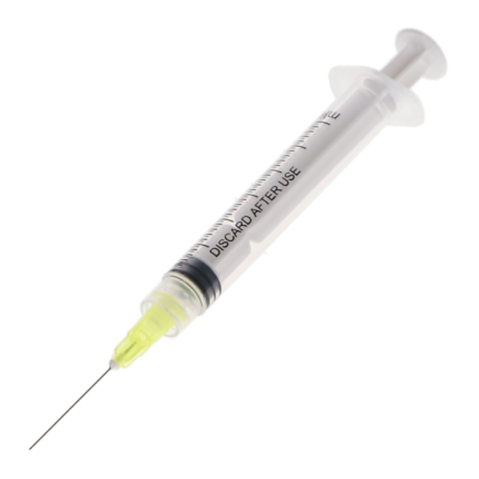 Plasdent PROBEVAC Irrigation Pre-Tipped Syringes, 3cc, 27 Gauge, Closed-End, Yellow, 100/Pk - PROBEVAC Irrigation Pre-Tipped 3cc 27ga Syringes Closed-End 100/Pk Yellow - Image 1