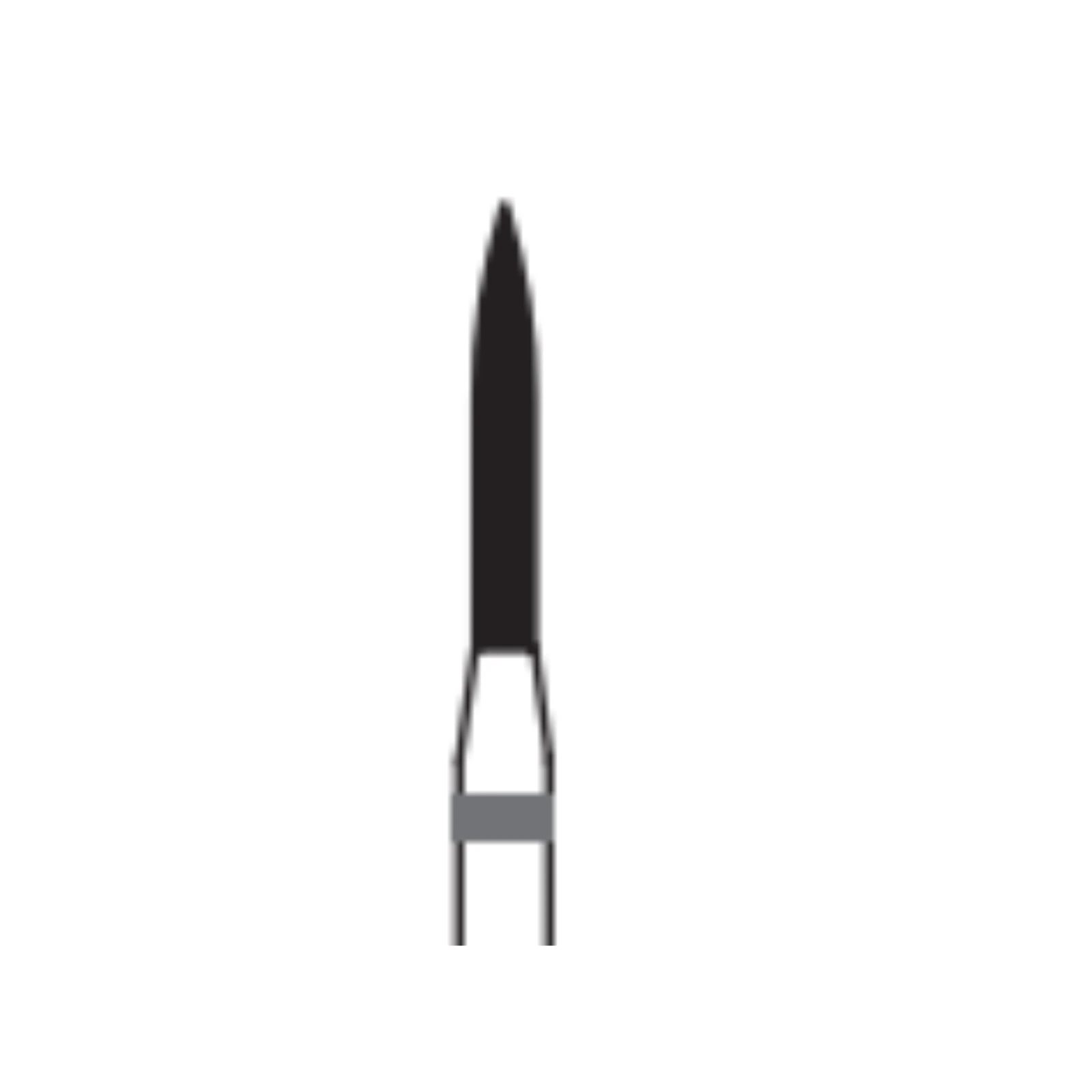 Midwest® Multi-Use Diamond Bur FG #862-012M, Medium Grit, Flame Shape, 1.2 mm Diameter, 8.0 mm Length, Friction Grip, 5/Pkg thumbnail 2