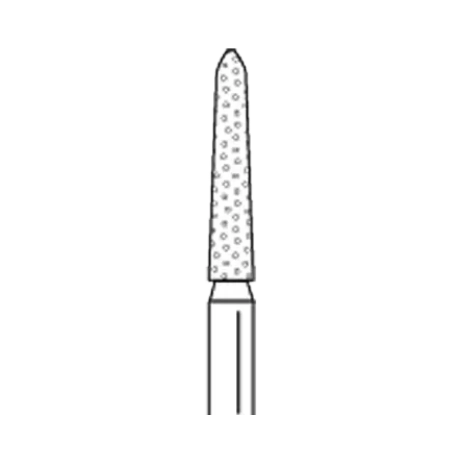 Premier Two Striper Diamond Bur, FG, Flame, Coarse, #260.10C, 1.4 mm Major/0.5 mm Minor Diameter, 10 mm Length, Green Ring, 5/Pk, 2015125 thumbnail 7
