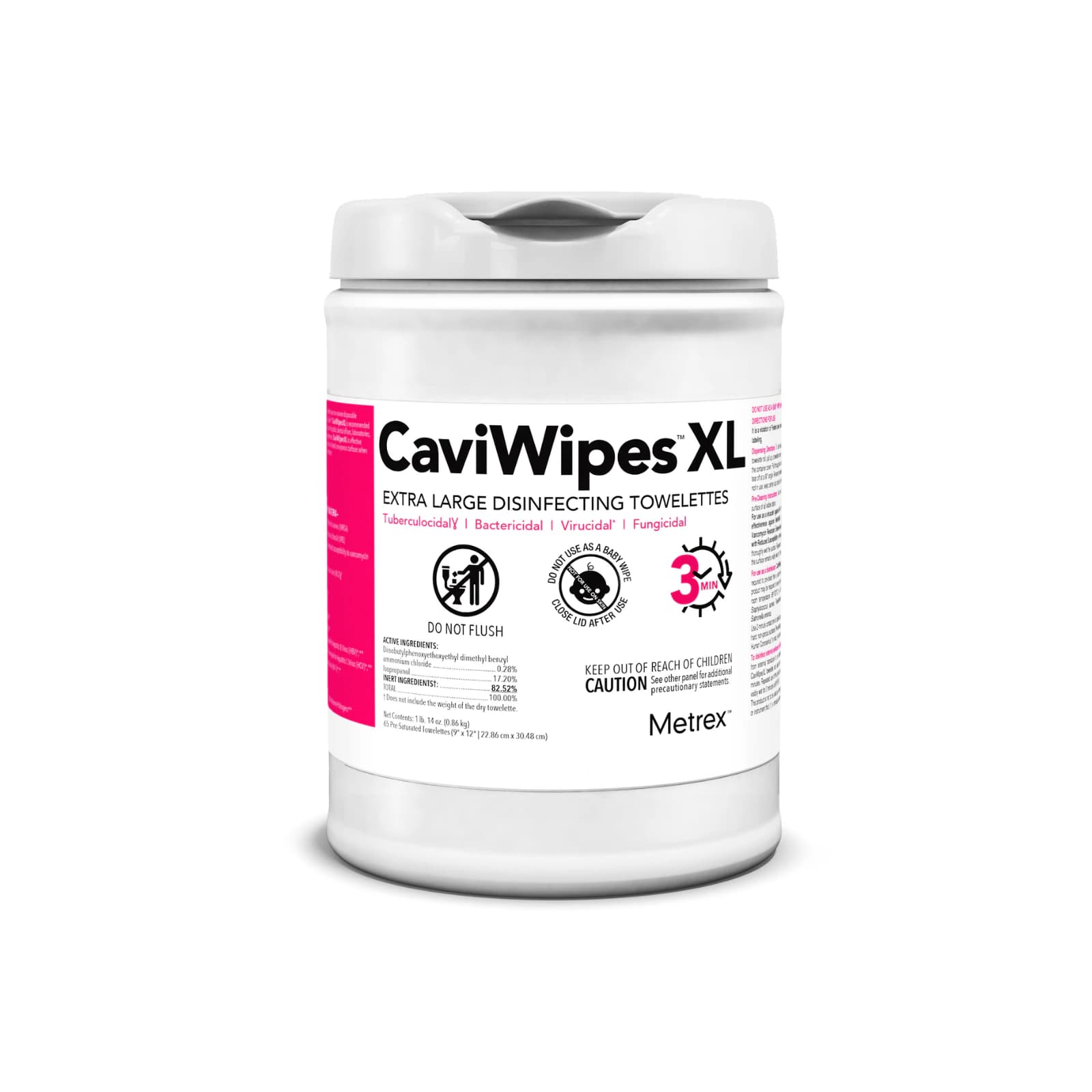 Metrex CaviWipes XL Disposable Disinfecting Towelettes, X-Large, 65/Can, 12 Cans/Case - CaviWipes XL 65/Can x 12/Case - Image 1