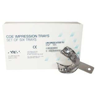COE Nickel-Plated Metal Perforated Depressed Anterior Denture Impression Trays, Full Set of 6 (A1, A4, A7, A20, A21, A22), 268006 thumbnail 3