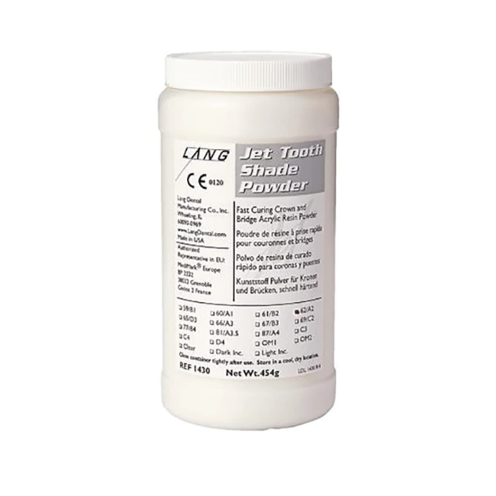 Jet Denture Repair Powder, Shade B1, 454 g, 1230B1 - Jet Denture Repair Powder - Image 1